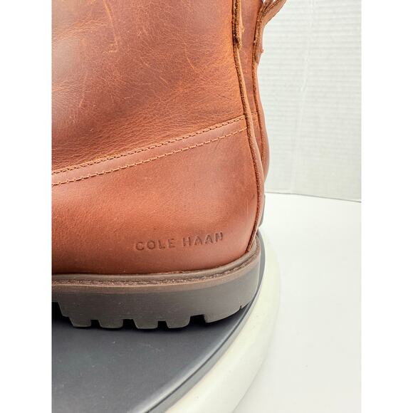 Cole Haan Grand+ Plus Lug Boots Mens Size 10M Brown Bayou Leather C39937 NEW - Picture 2 of 11